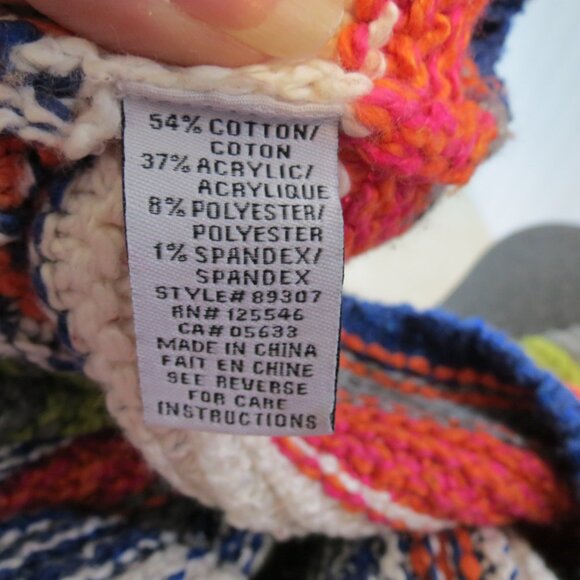 Habitat Women's Rustic Stripes Foldover Cowl Neck Sweater Multi Color Size Med - Picture 9 of 10